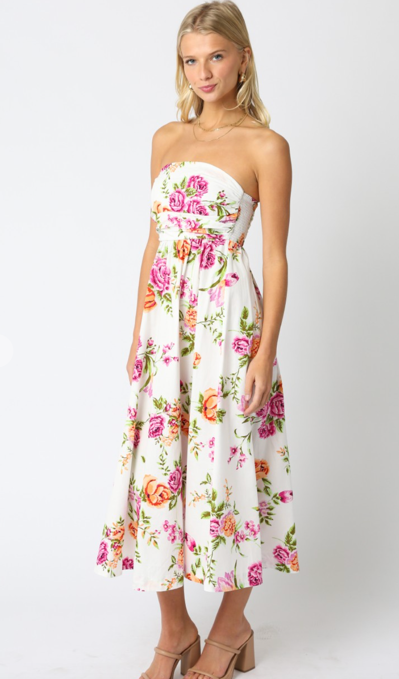 Raelynn Strapless Midi Dress