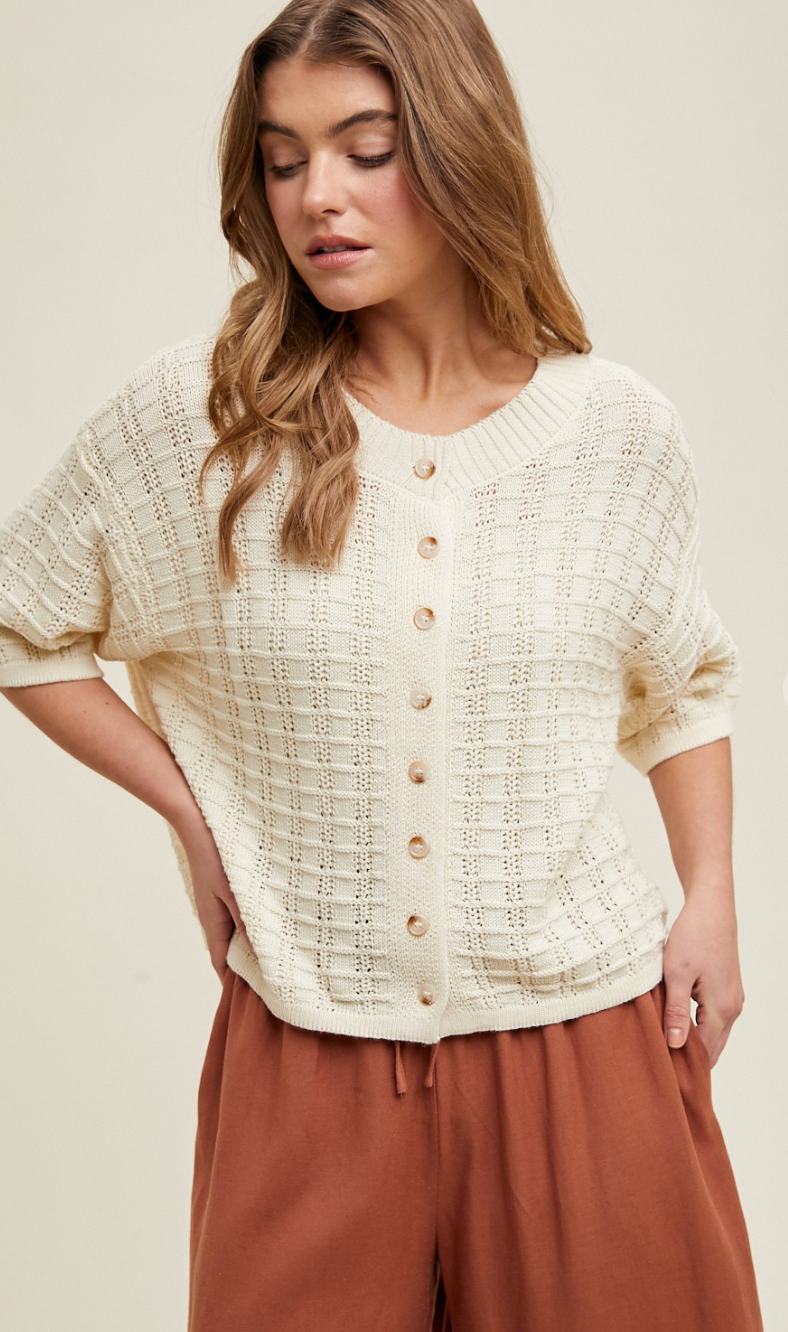 Button Up Sweater Ivory