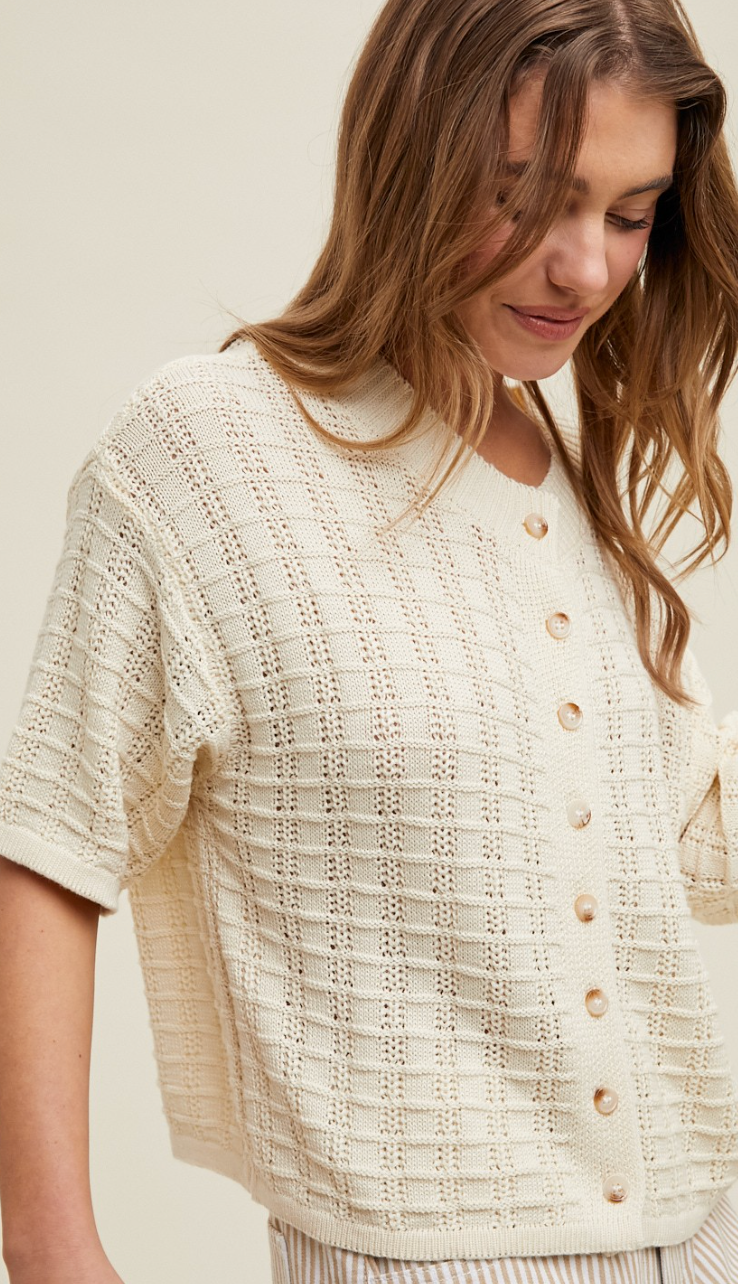 Button Up Sweater Ivory
