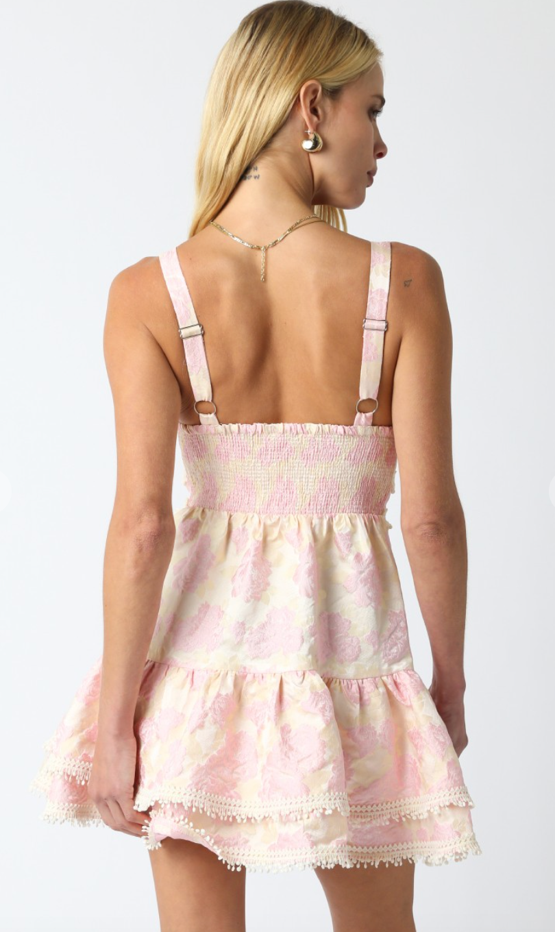 Anita Lace Trim Floral Dress