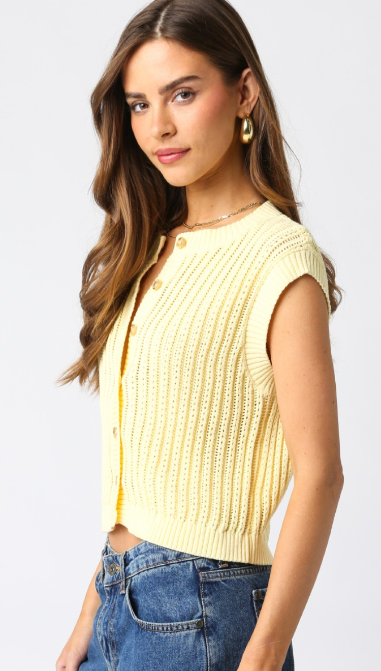 Button Knit Tank Butter