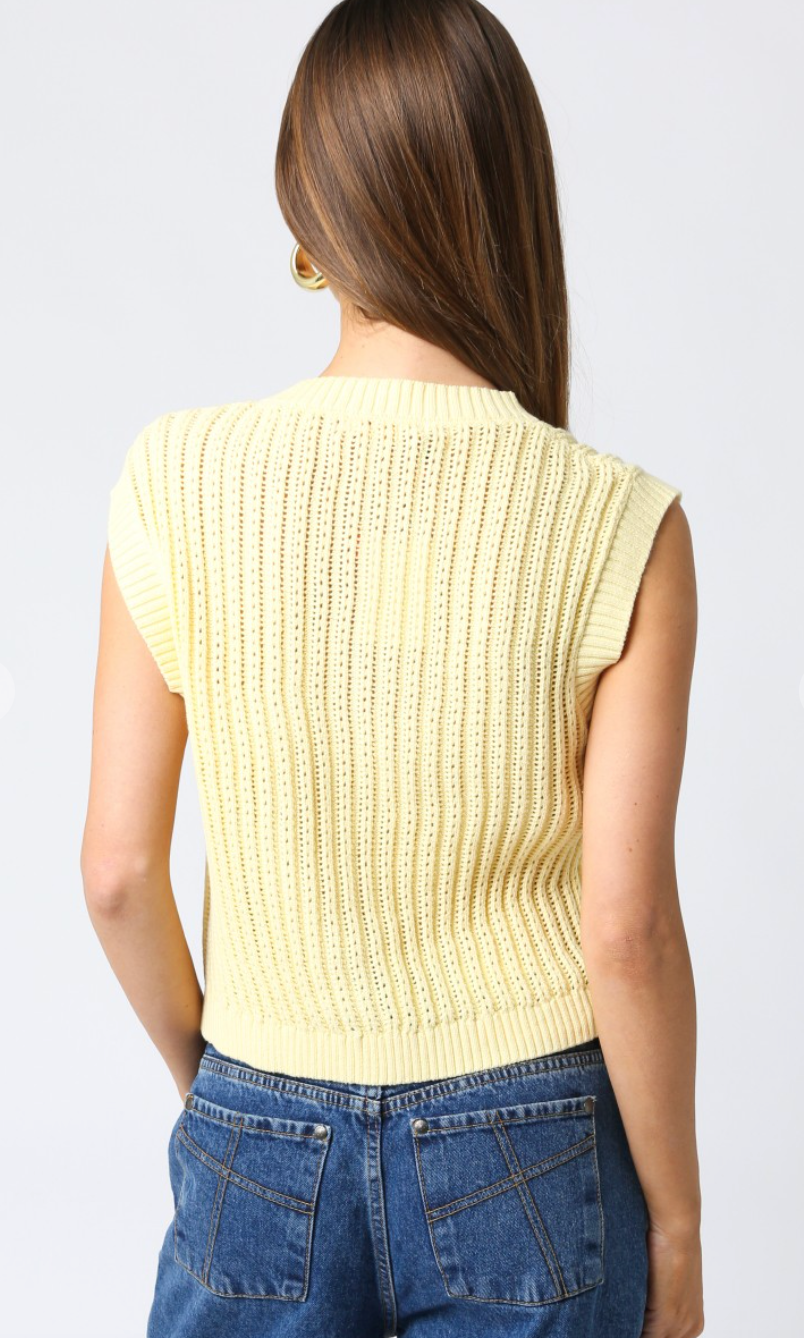Button Knit Tank Butter