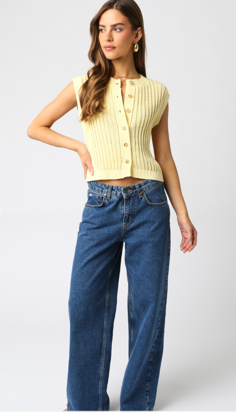 Button Knit Tank Butter