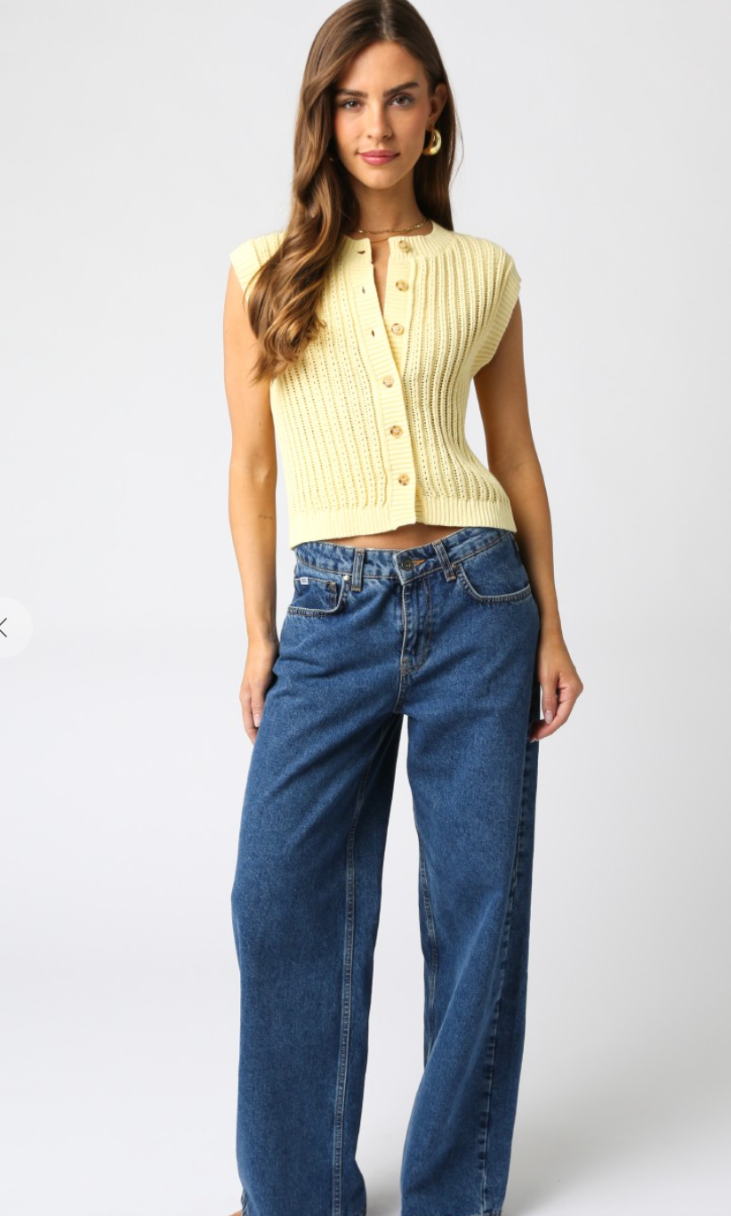 Button Knit Tank Butter