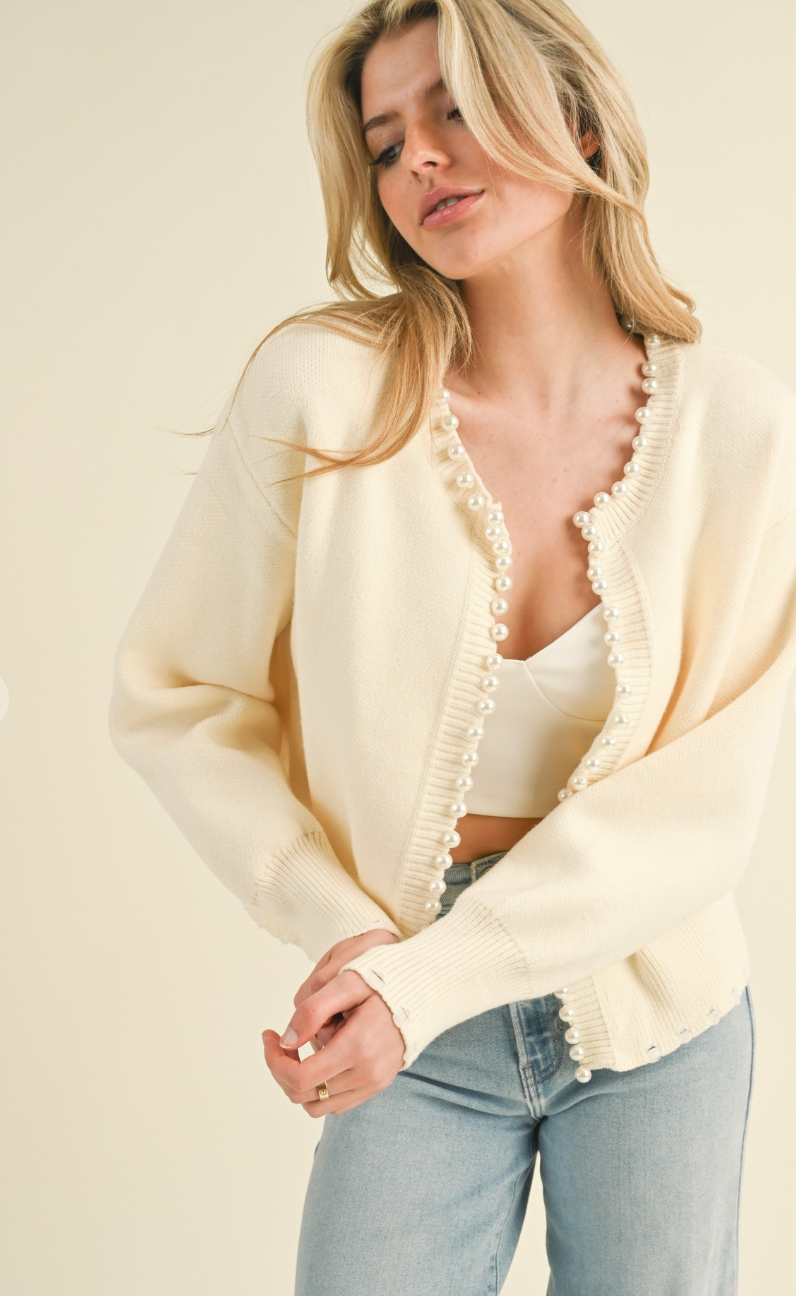 Pearl Embellished Cardigan