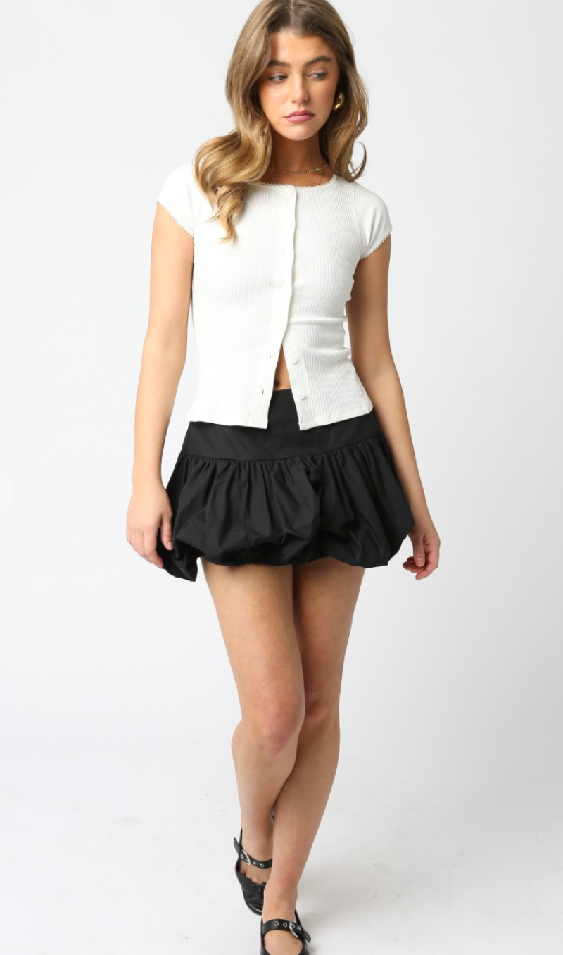 Split Hem Top White