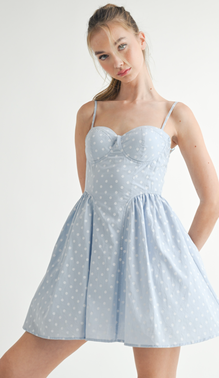 Light Blue Polka Dot Dress