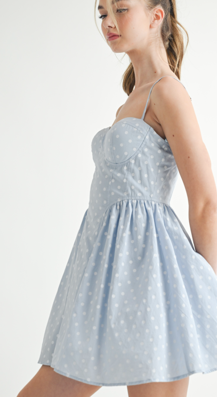 Light Blue Polka Dot Dress