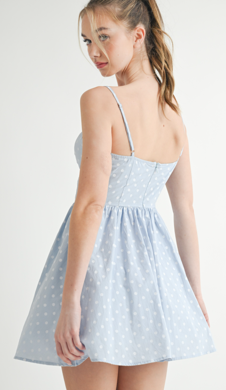 Light Blue Polka Dot Dress