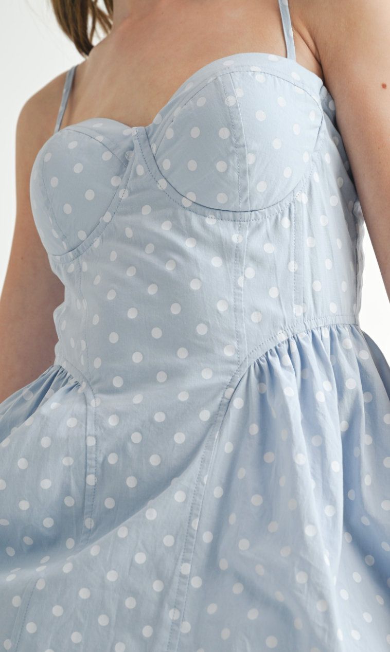 Light Blue Polka Dot Dress