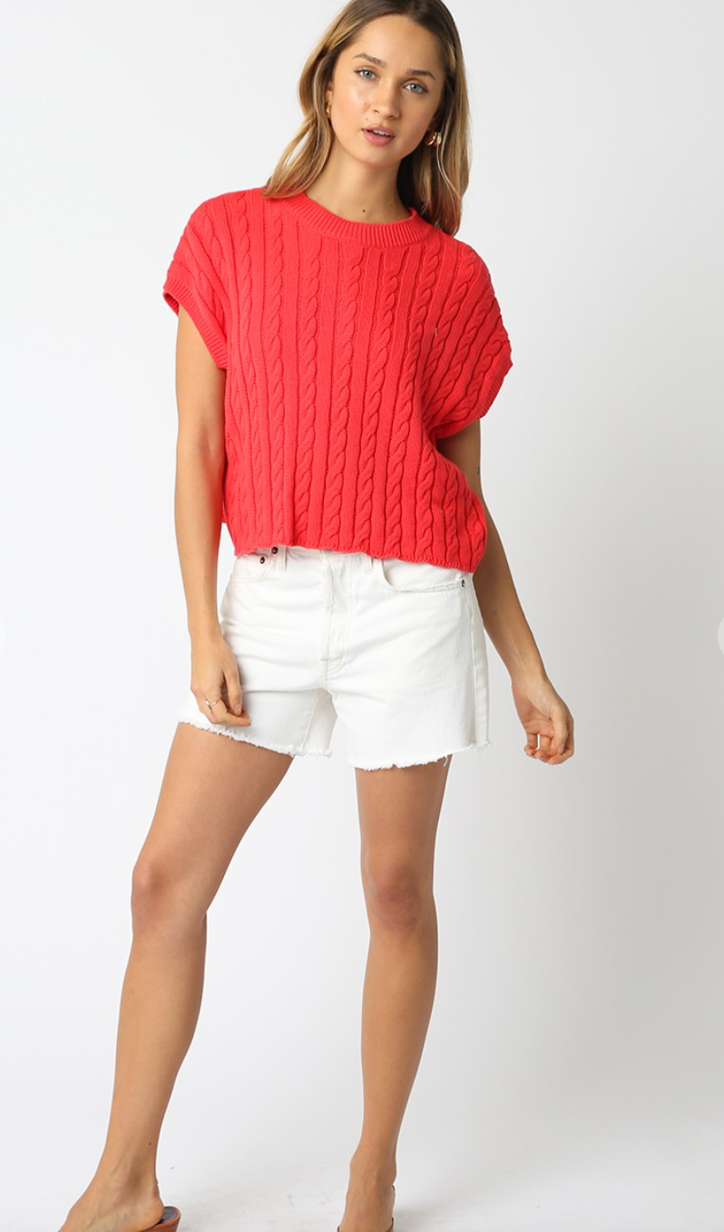 Eliana Sweater Top Coral