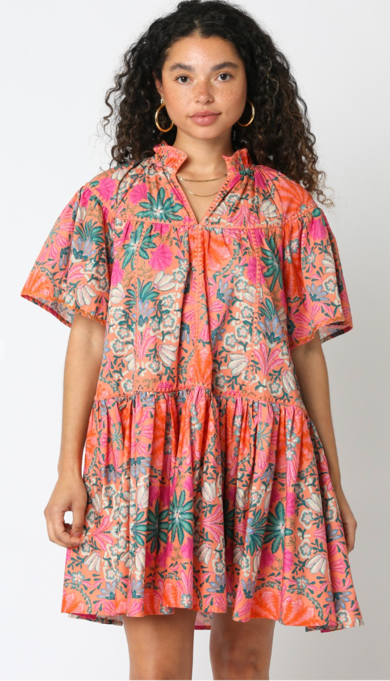 Calypso Floral V-neck Dress