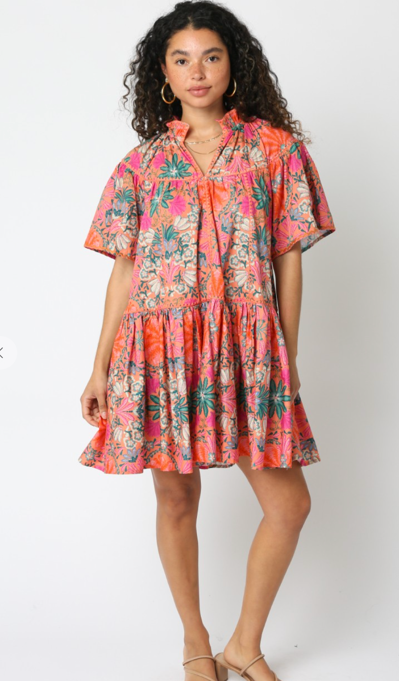 Calypso Floral V-neck Dress