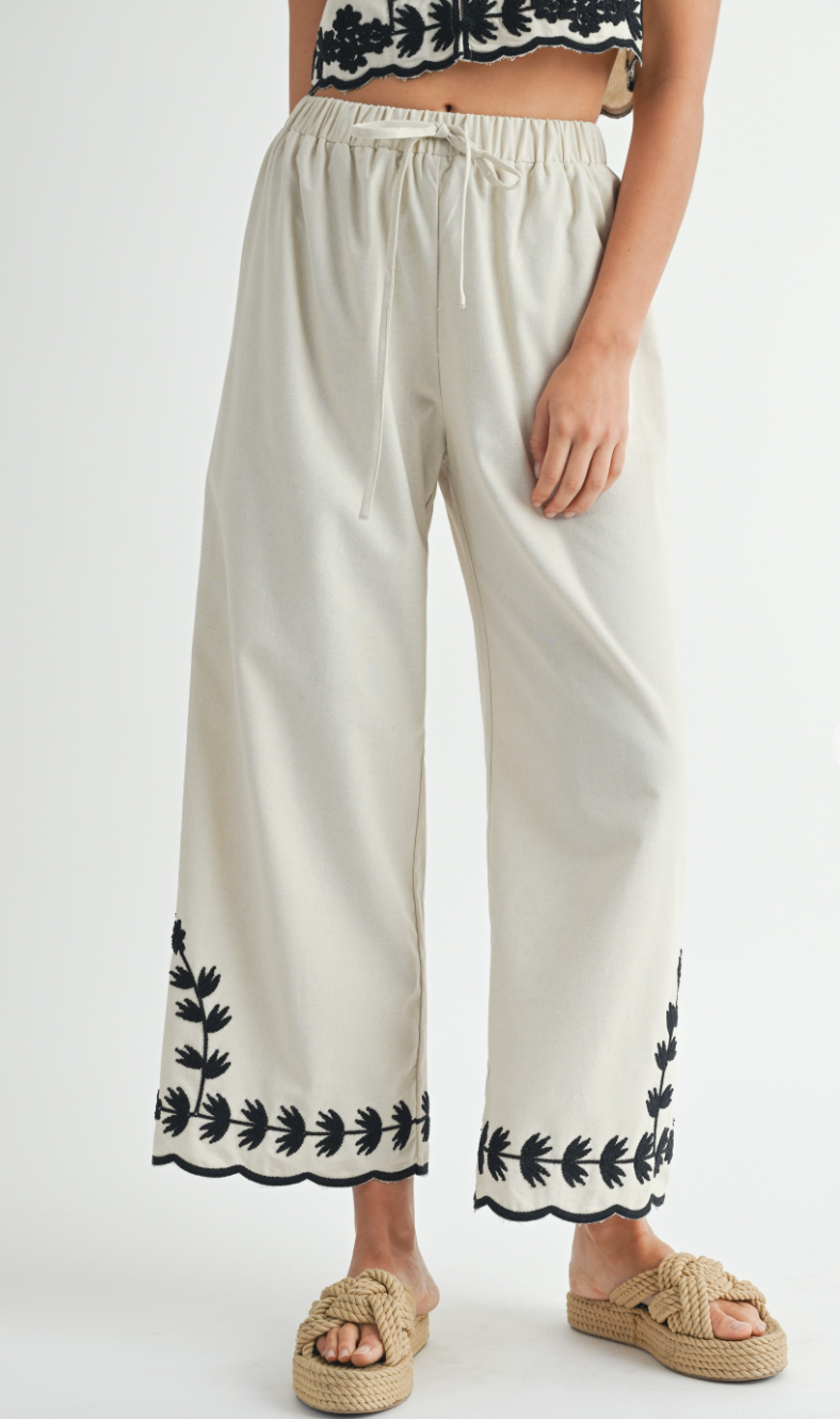 Paige Embroidered Tank & Pants Set of 2