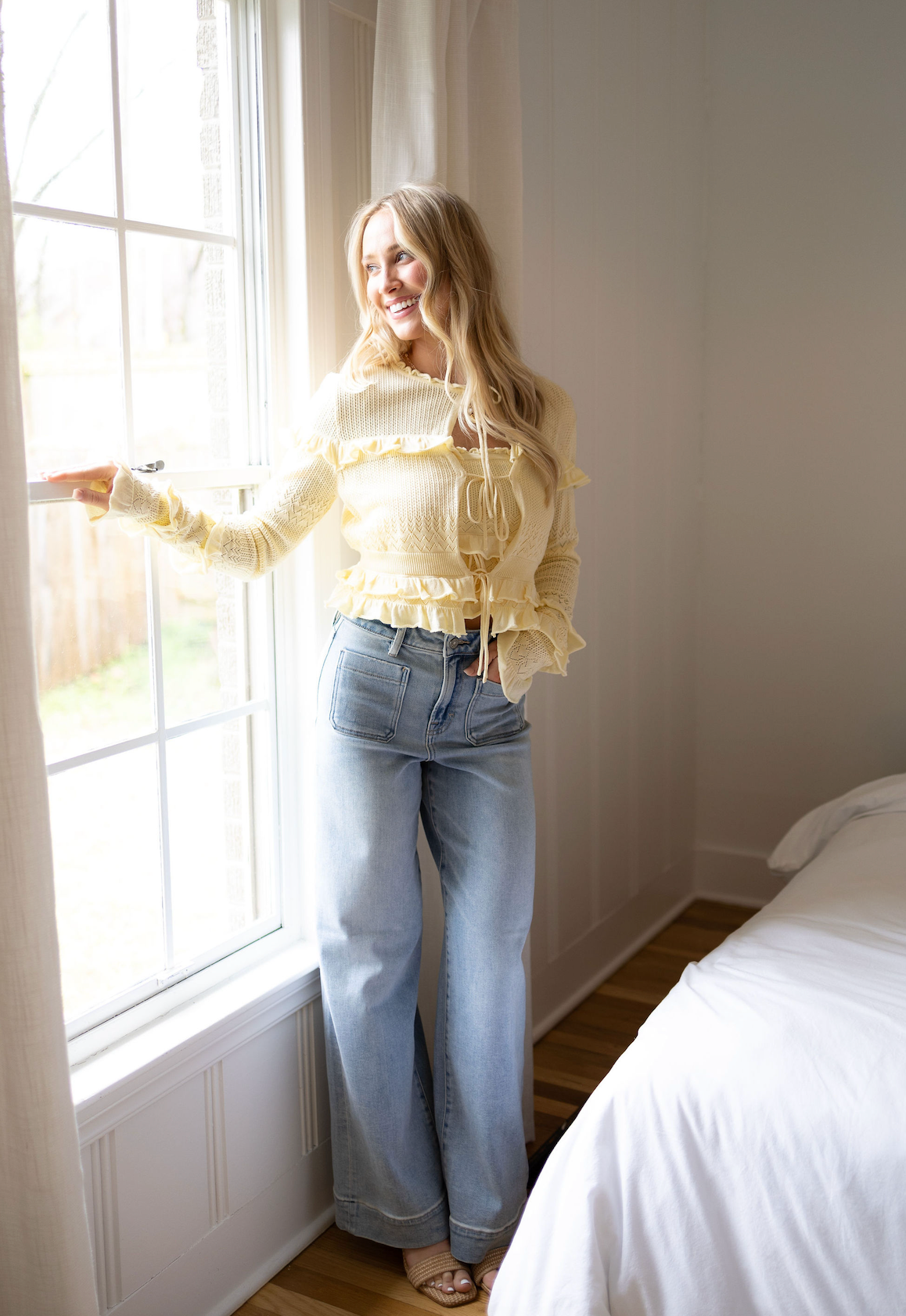 Yellow Crochet Cardigan Set of 2