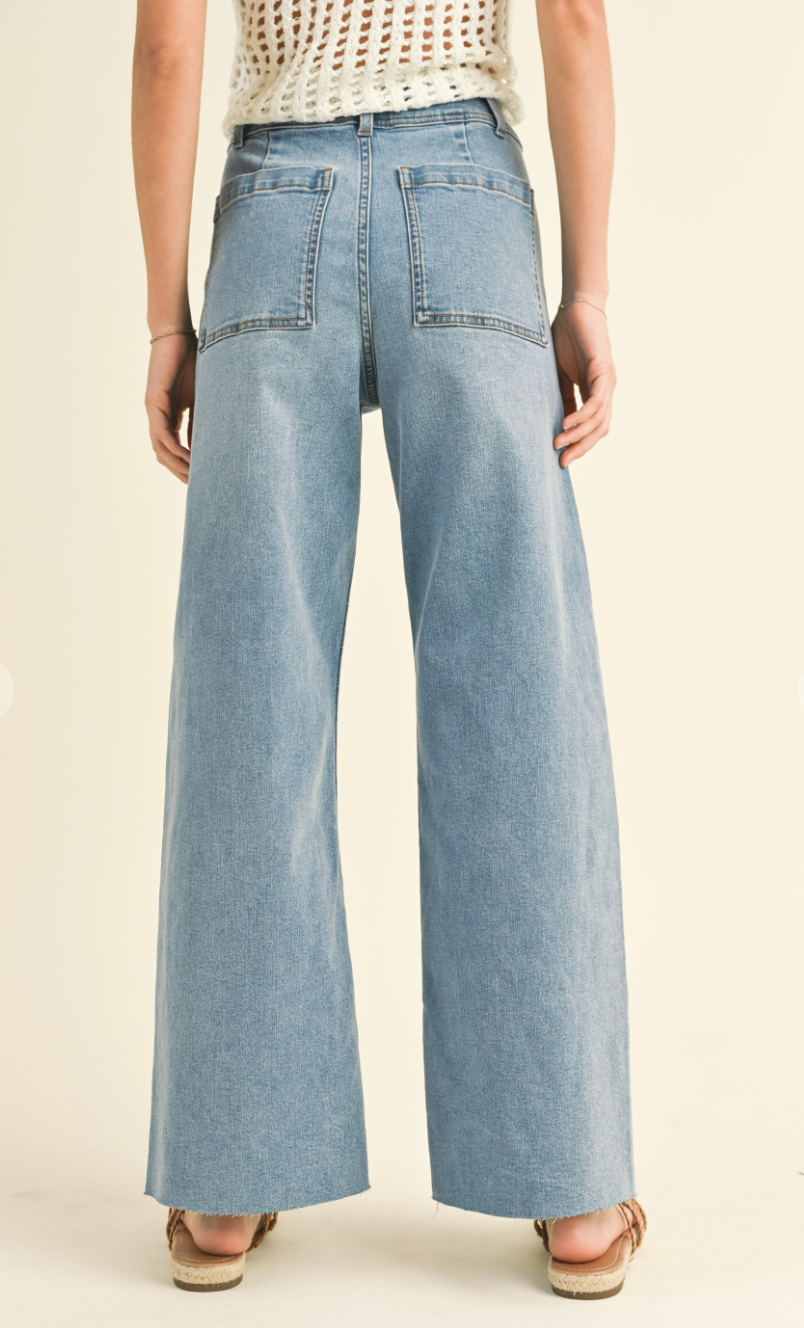 Straight Leg Denim Pants