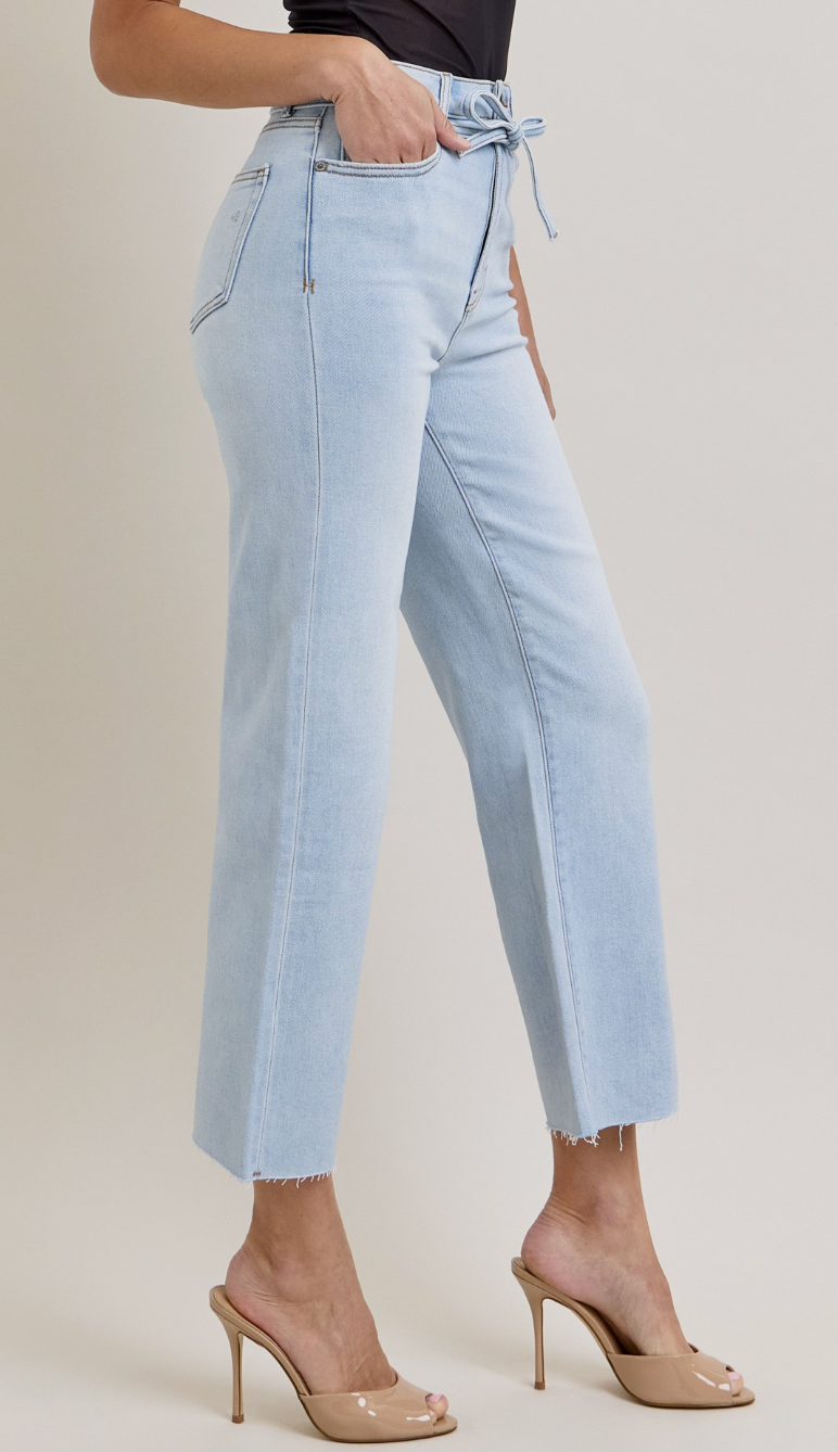 Tracey Belted Straight Leg Jeans