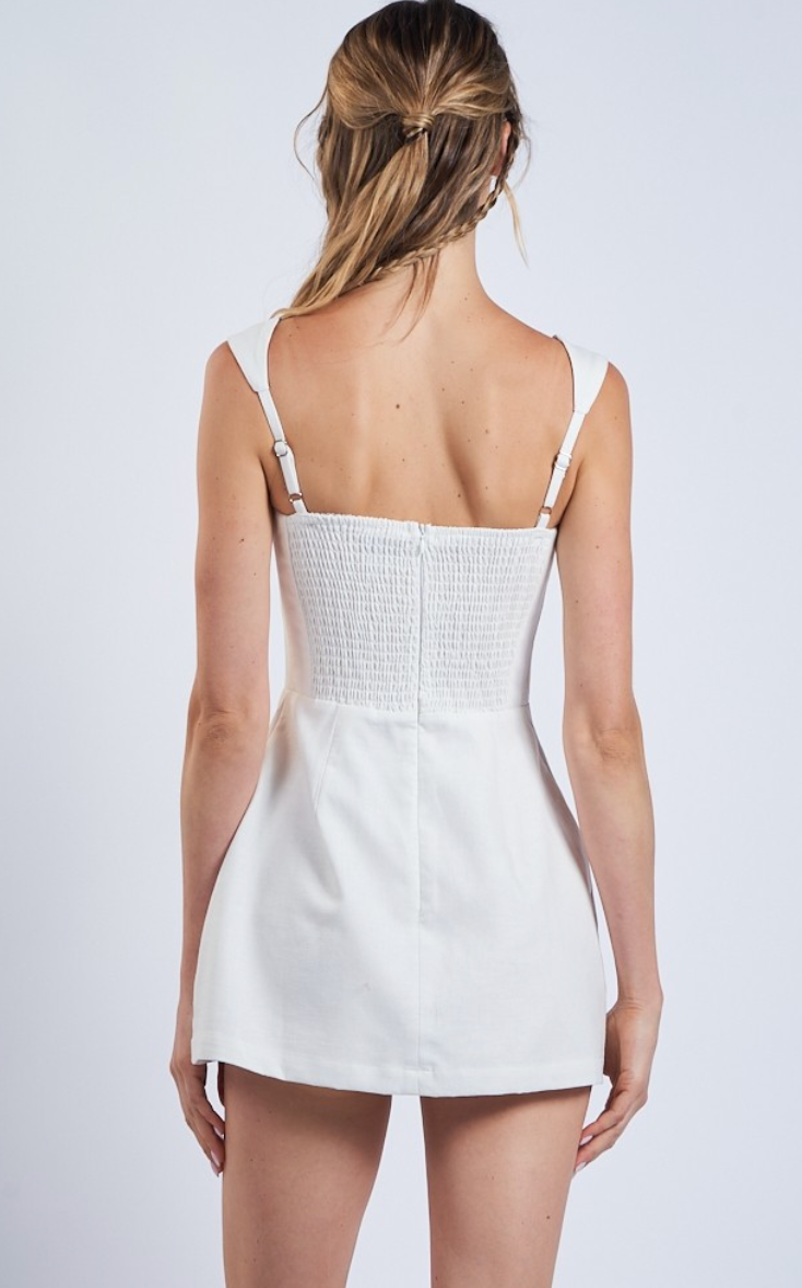 Kylie Pockets Dress White