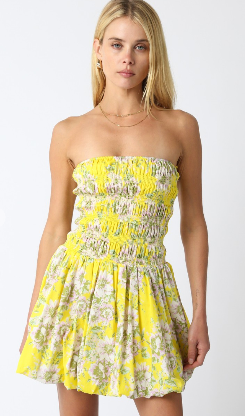 Nevaeh Yellow Floral Dress