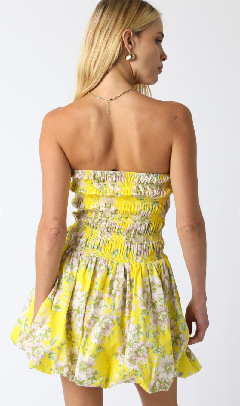 Nevaeh Yellow Floral Dress
