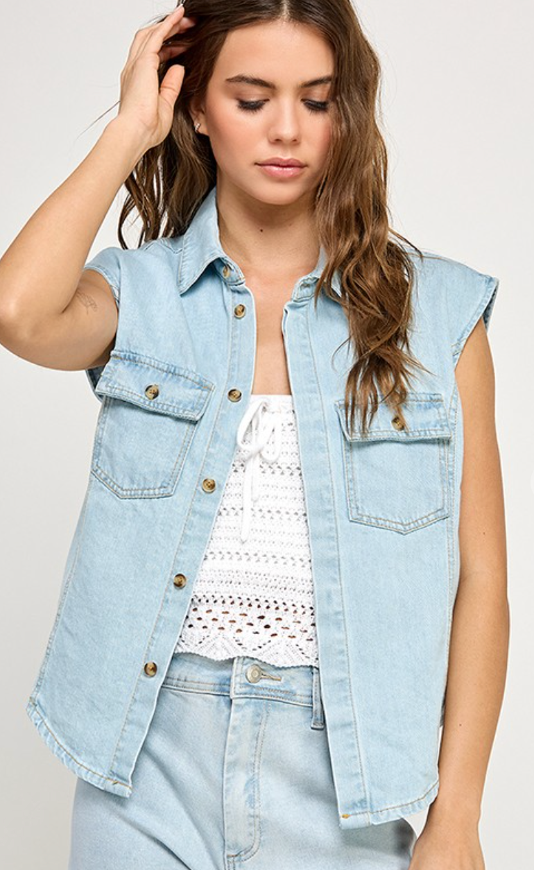 Jackie Denim Vest Top