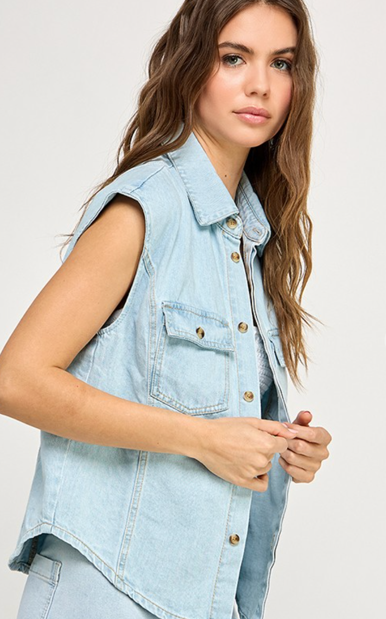 Jackie Denim Vest Top