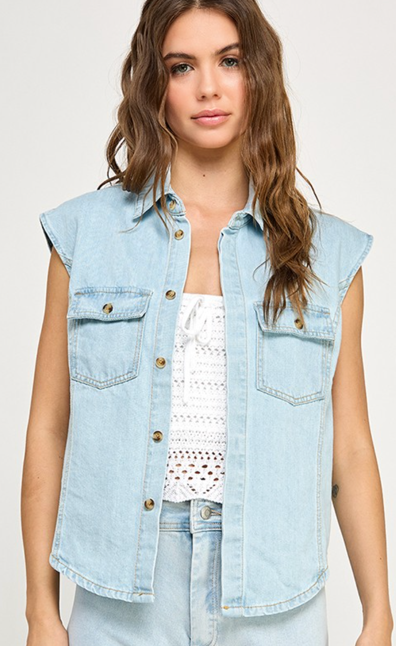 Jackie Denim Vest Top