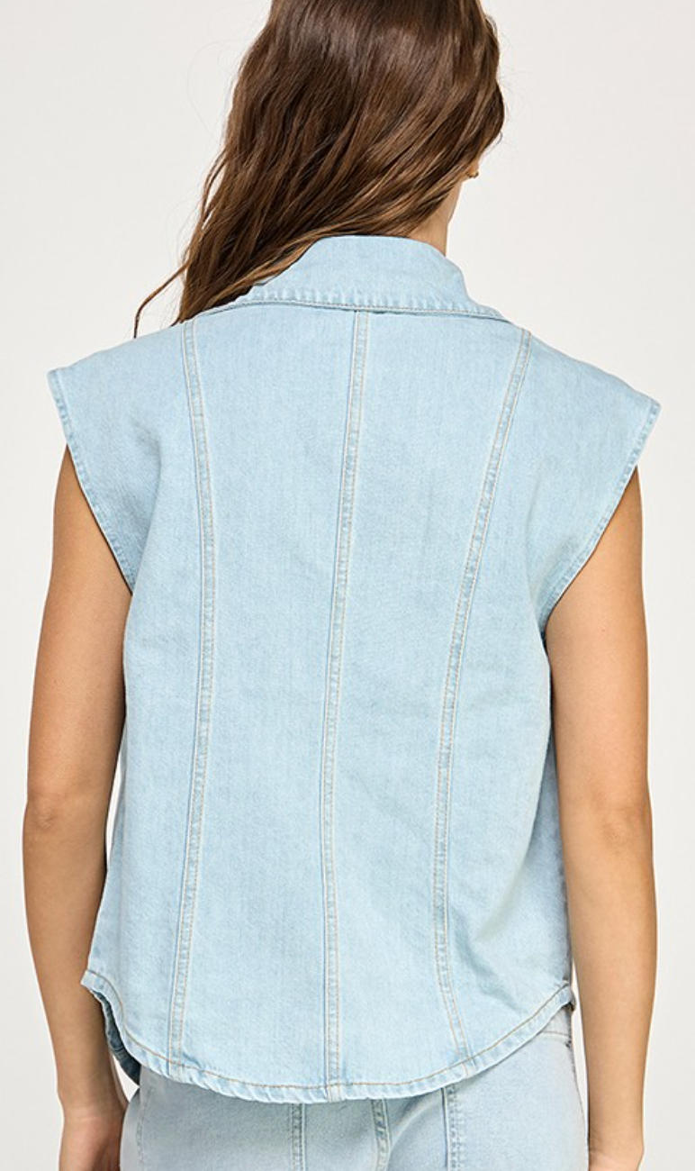 Jackie Denim Vest Top
