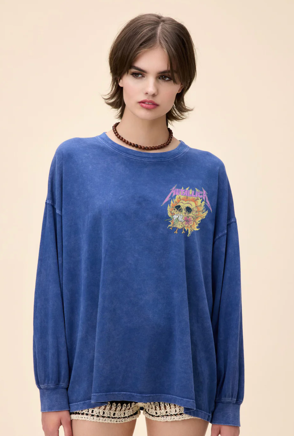 Metallica Flower Skull Long Sleeve