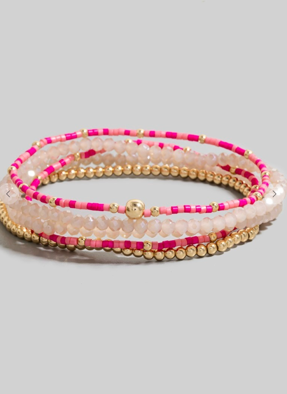 Pink/Gold Bracelets Set