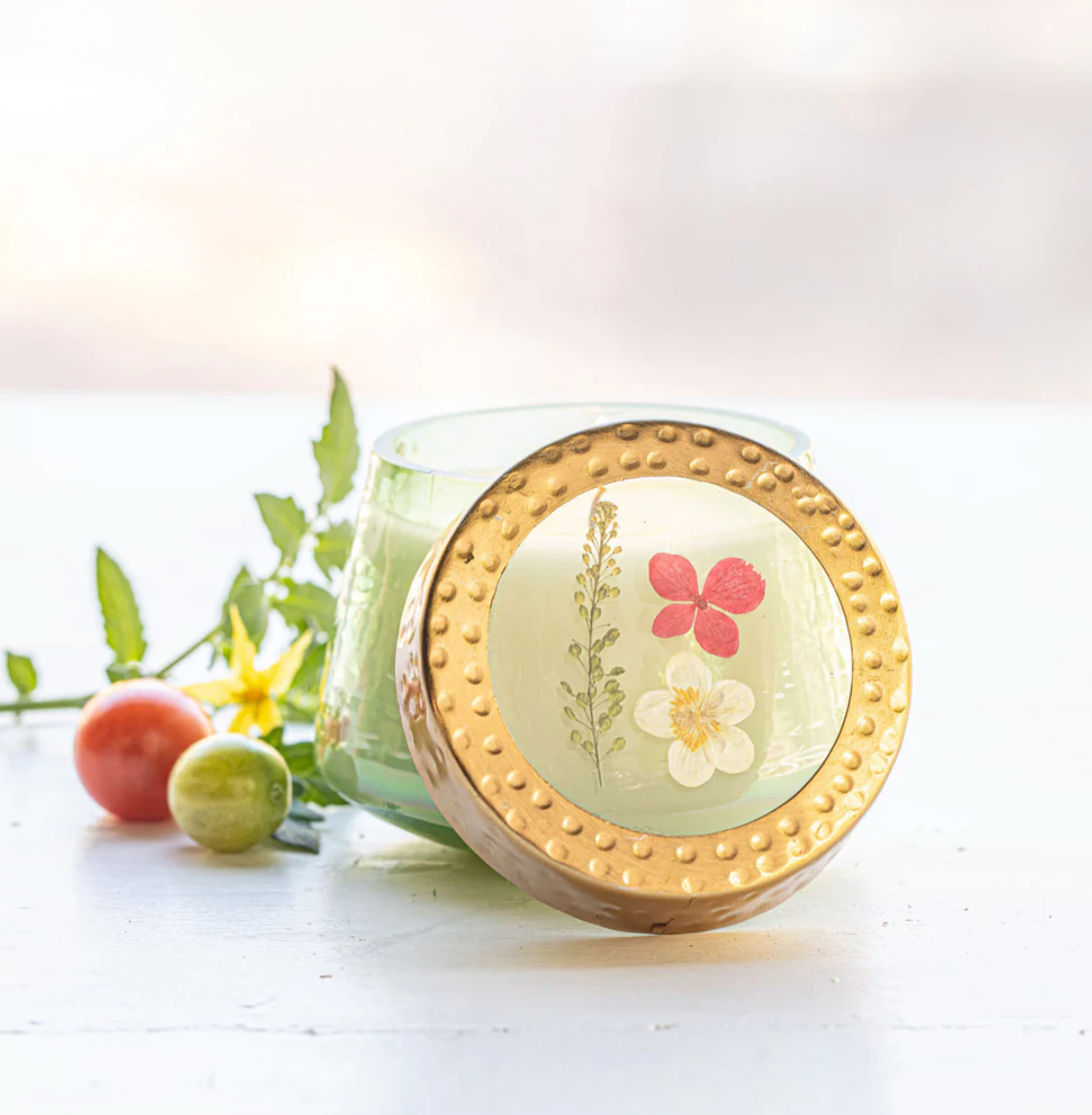Tomato Vine Pressed Floral Candle - S