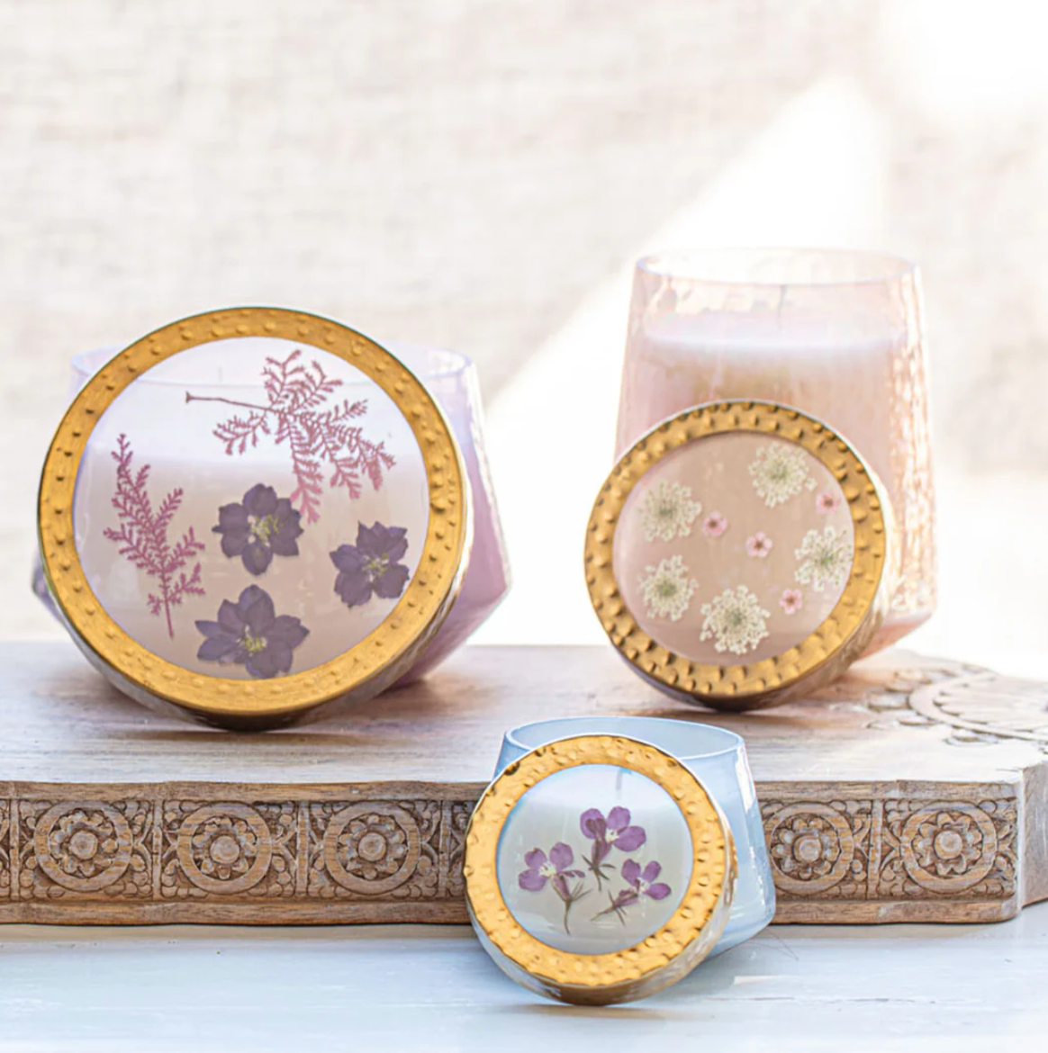 Rose & Oud Pressed Floral Candle - T