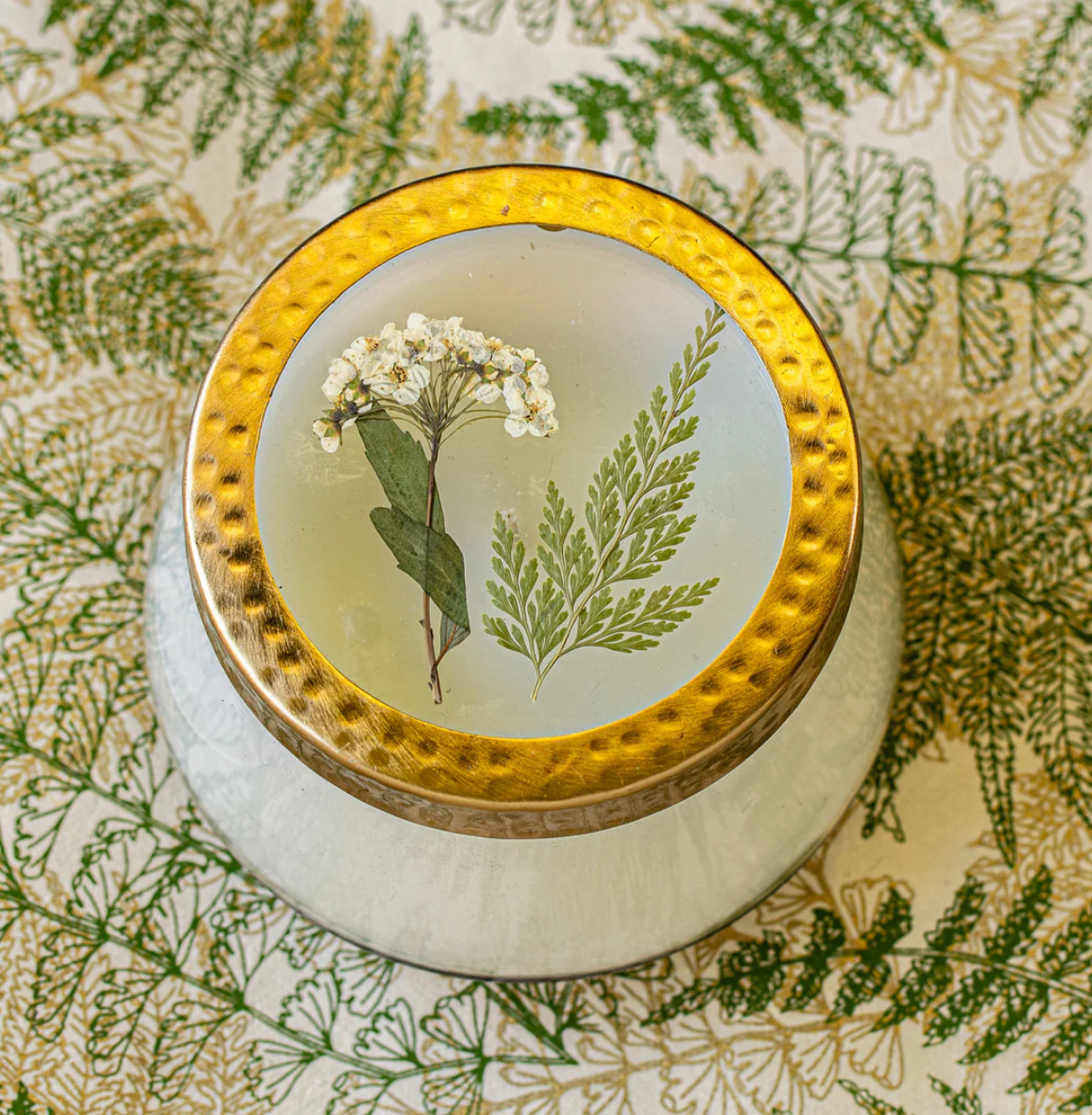 Forest Pressed Floral Candle - M