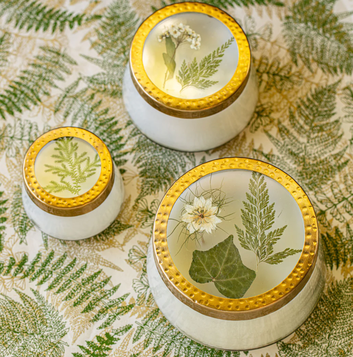 Forest Pressed Floral Candle - M