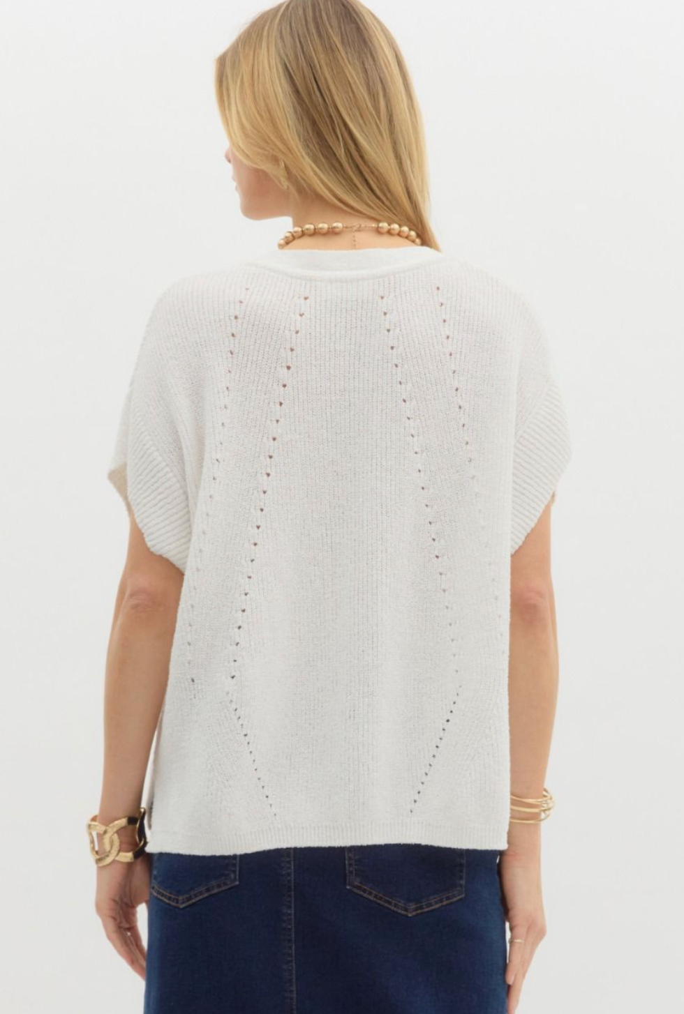 Off White Knit Top