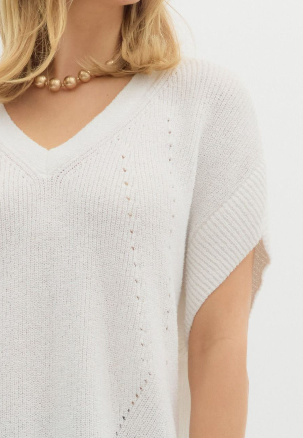 Off White Knit Top