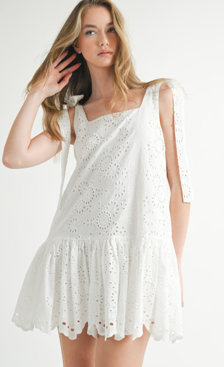White Eyelet Lace Dress
