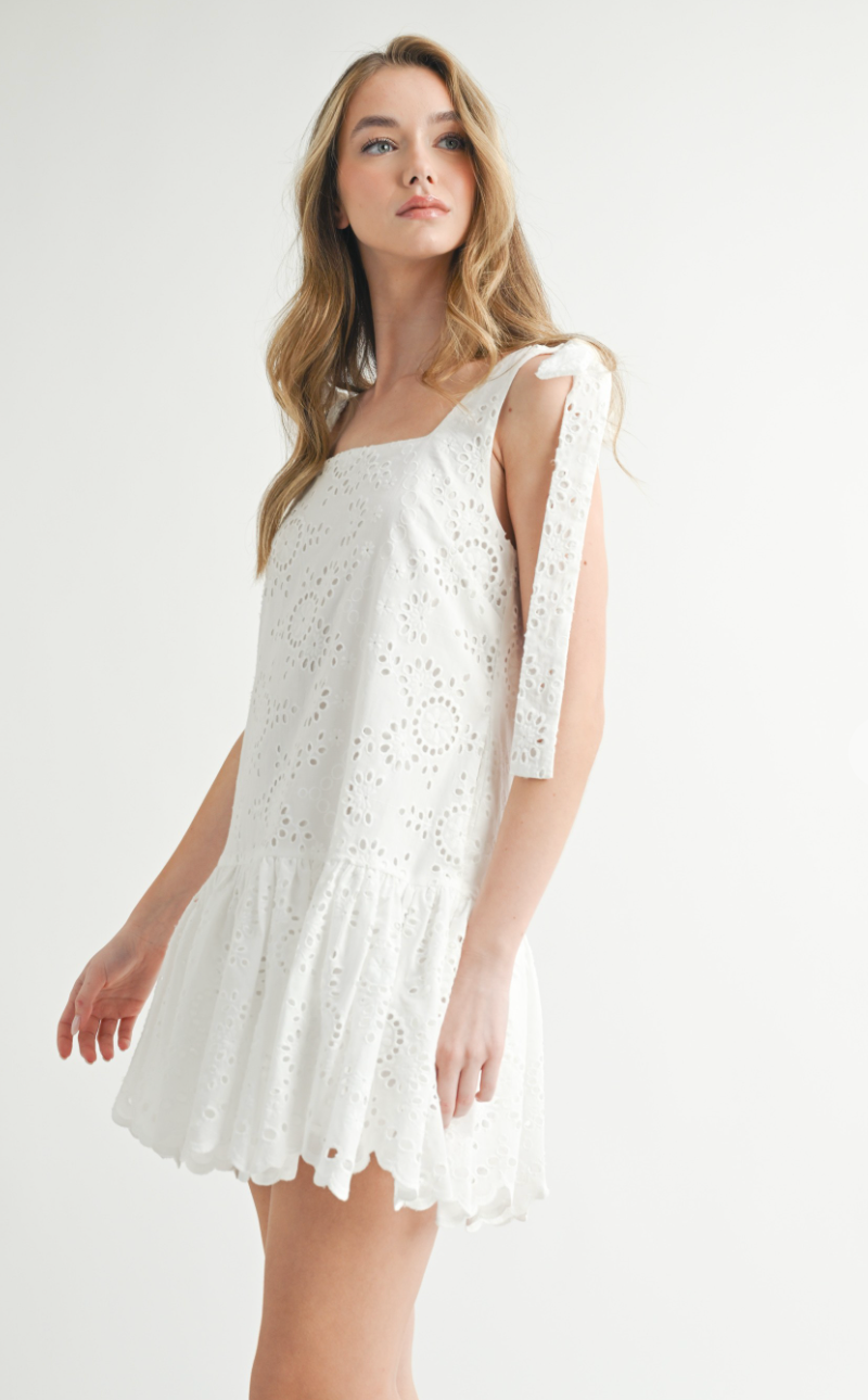 White Eyelet Lace Dress