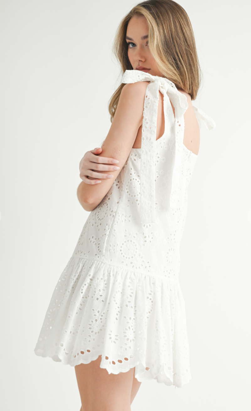 White Eyelet Lace Dress