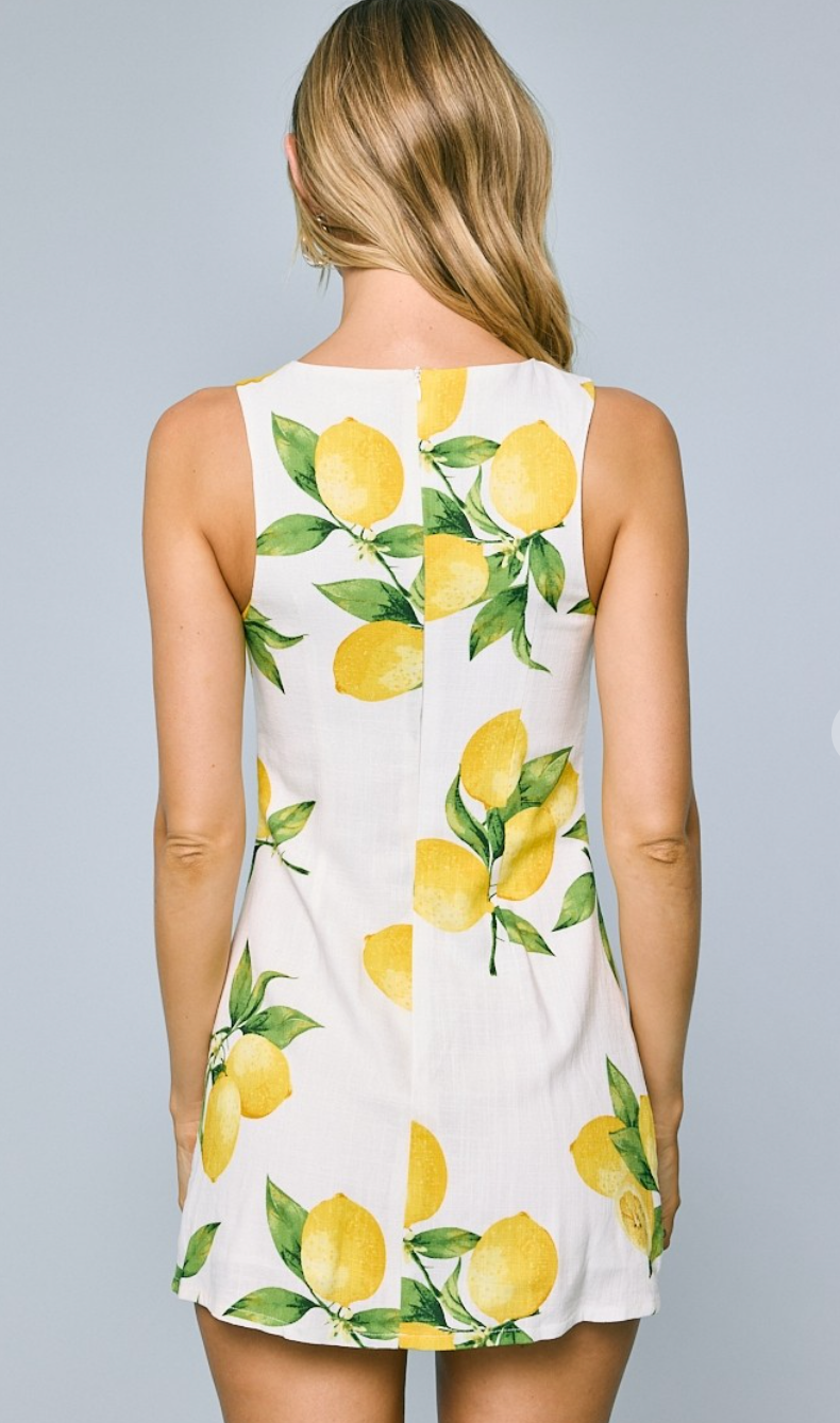 Boat Neck Lemon Dress