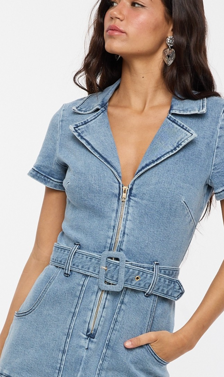 Halle Belted Denim Dress