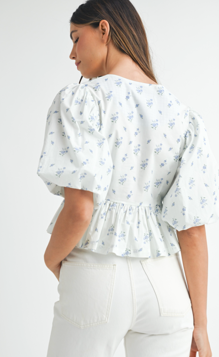 Ditsy Floral Tie Top