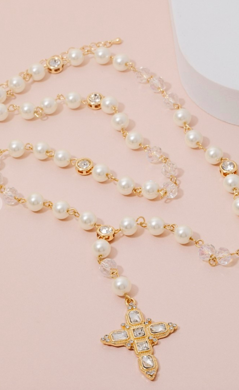 Rhinestone Cross Necklace