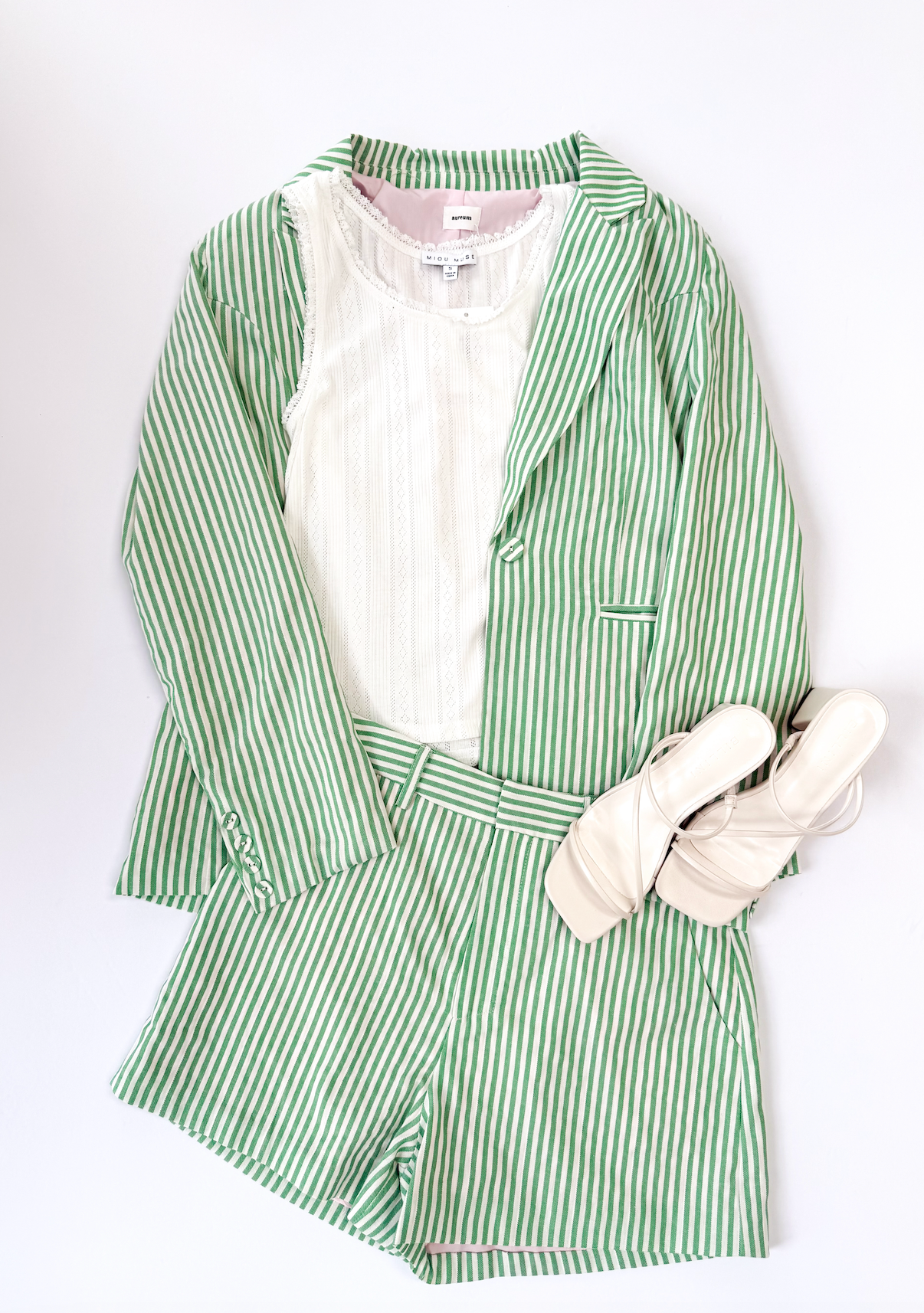 Hadley Green Striped Blazer
