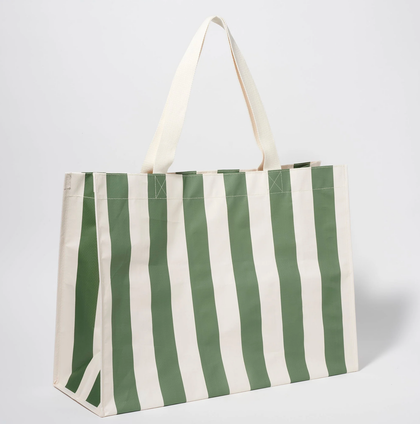 Carryall Beach Bag - Olive Stripe