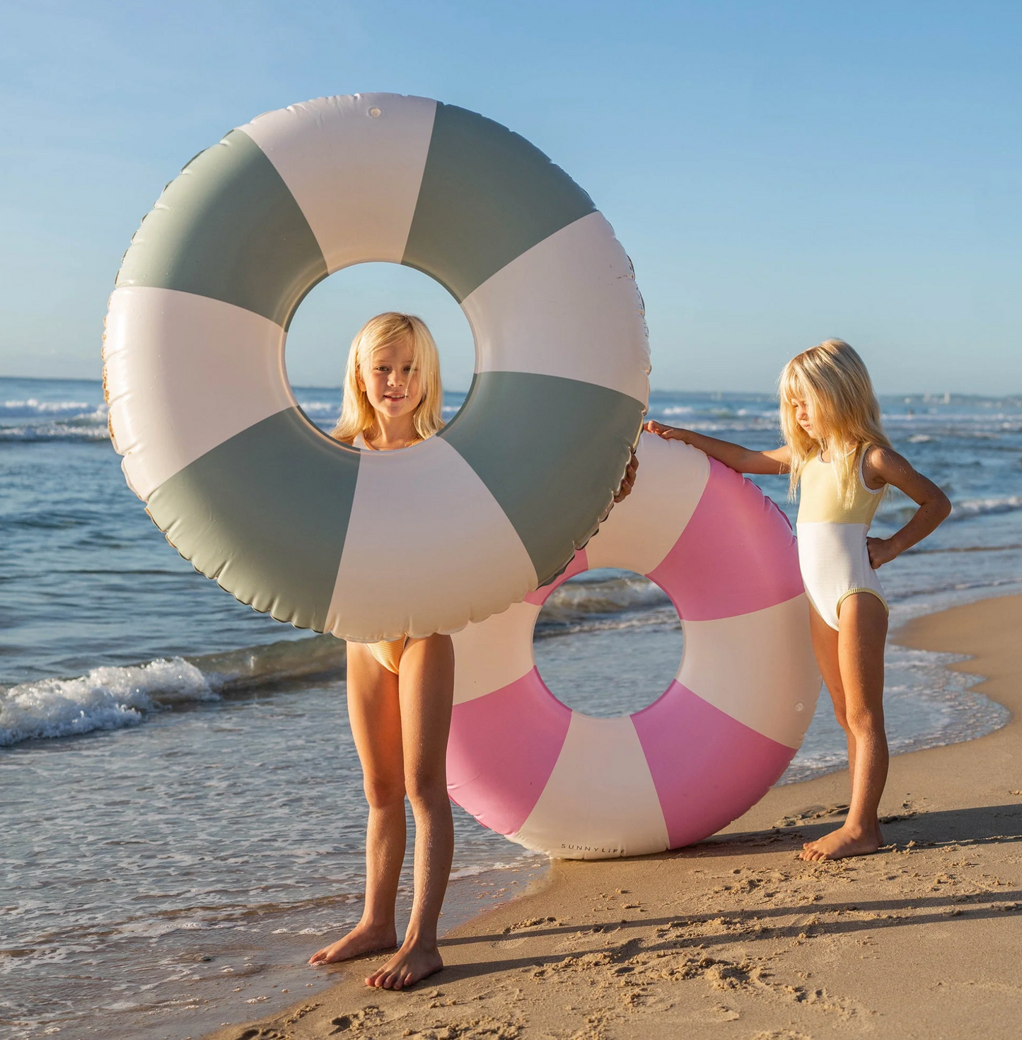 Tube Pool Ring - Olive Stripe