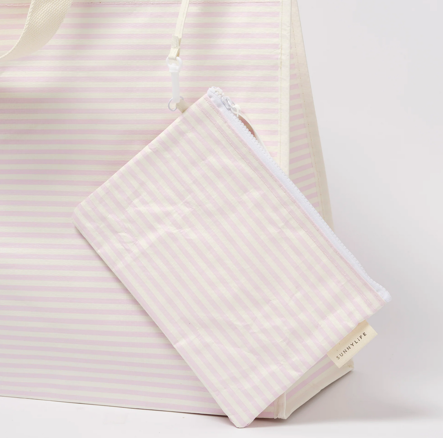 Carryall Beach Bag - Pink Stripe