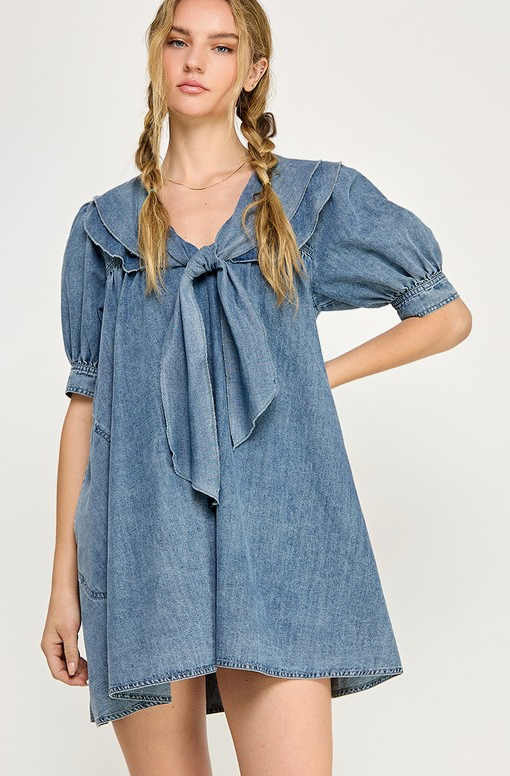 Penny Ribbon Denim Dress