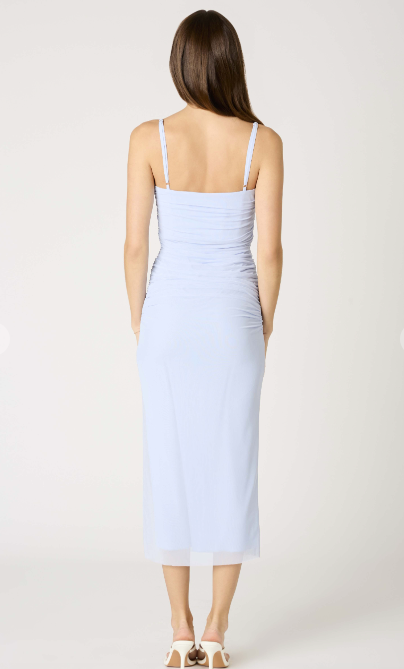 Mesh Midi Dress Blue