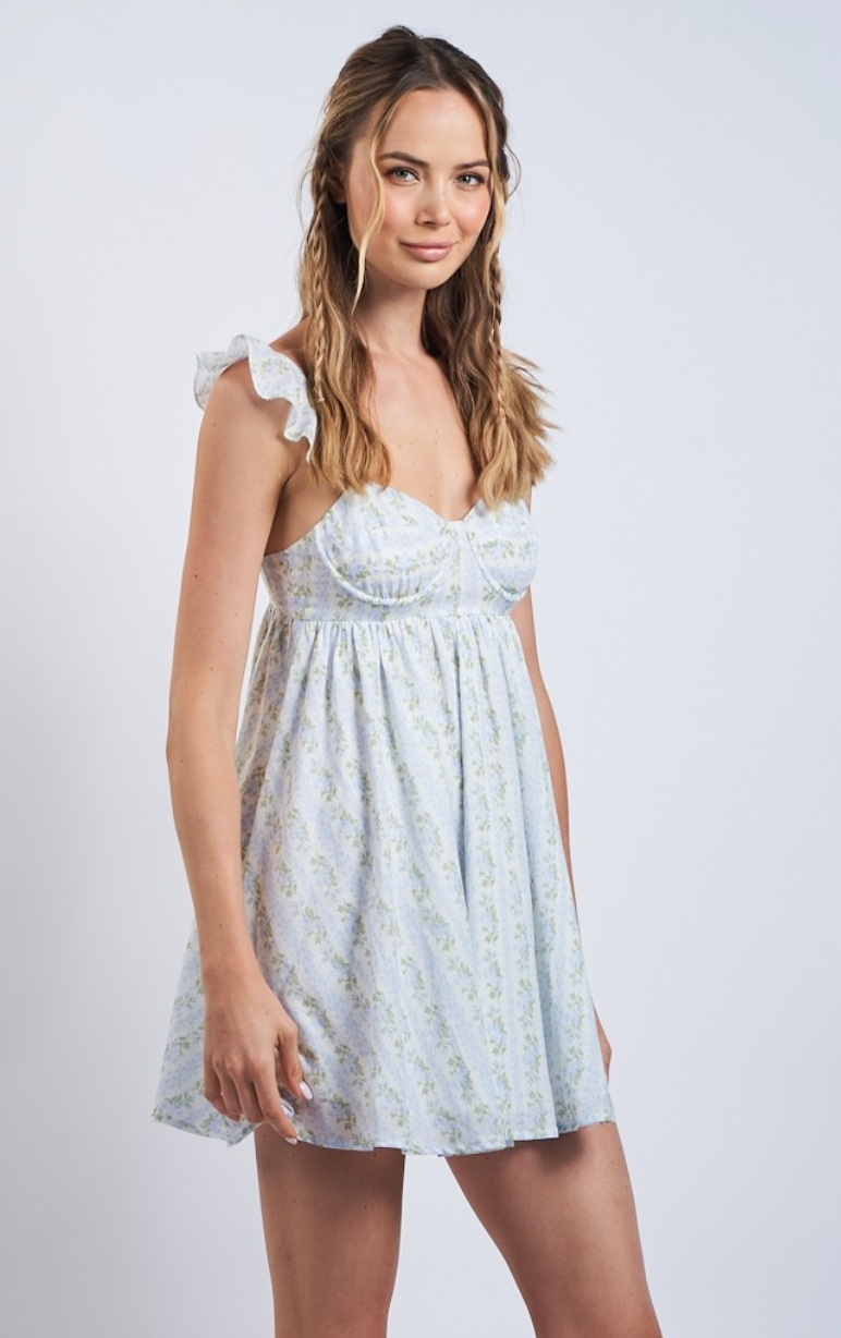 Shabby Chic Bustier Dress Blue